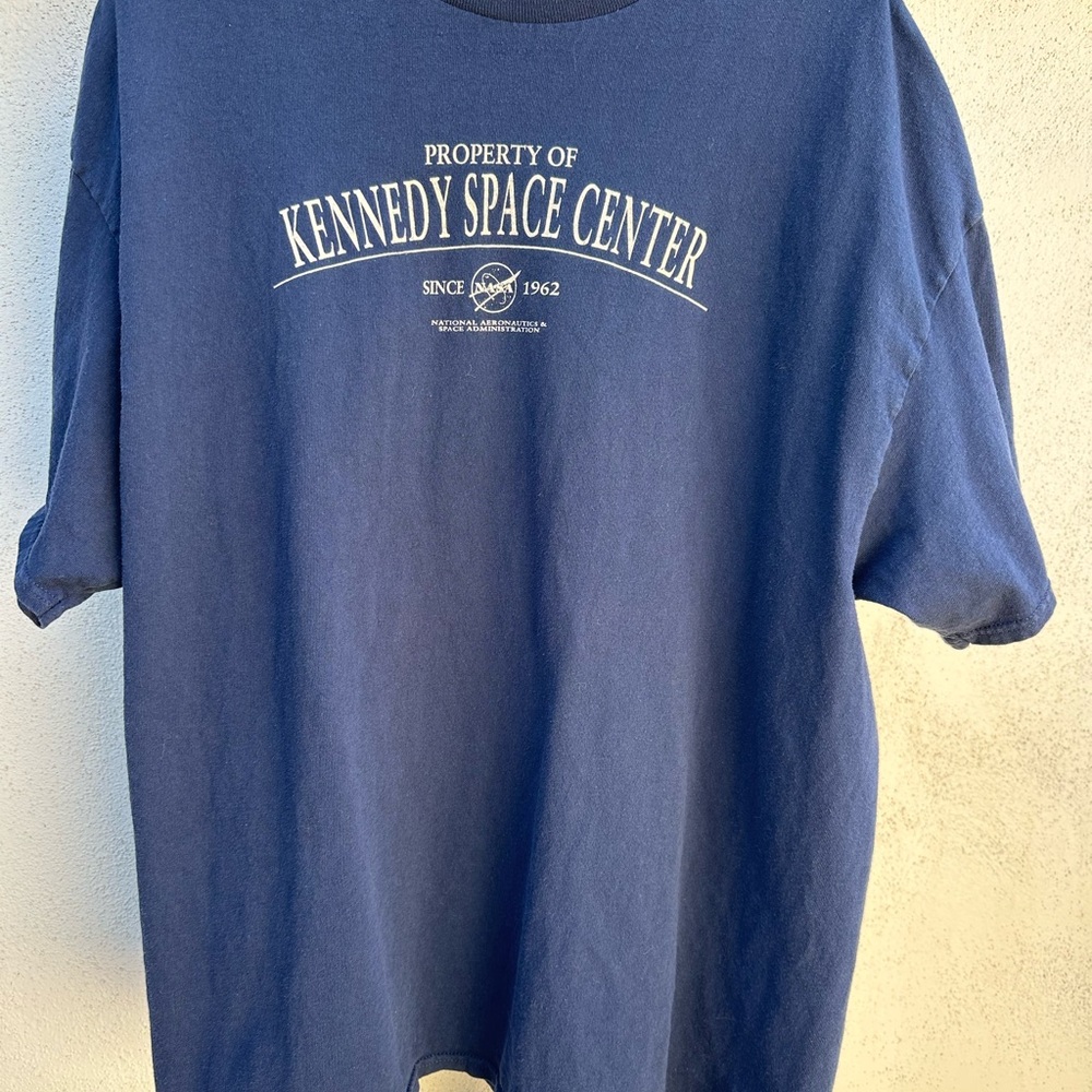 Kennedy Space, Center graphic tees, Crewneck Tee - Navy & Red Logo - Picture 3 of 7